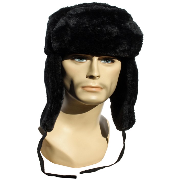 MFH Russ. Fur hat, Cossack hat, ushanka, chapka, black
